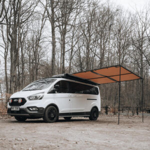 Zadaszenie, markiza w czarnej obudowie aluminiowej, ARB 3 m x 2,5 m, z oświetleniem LED