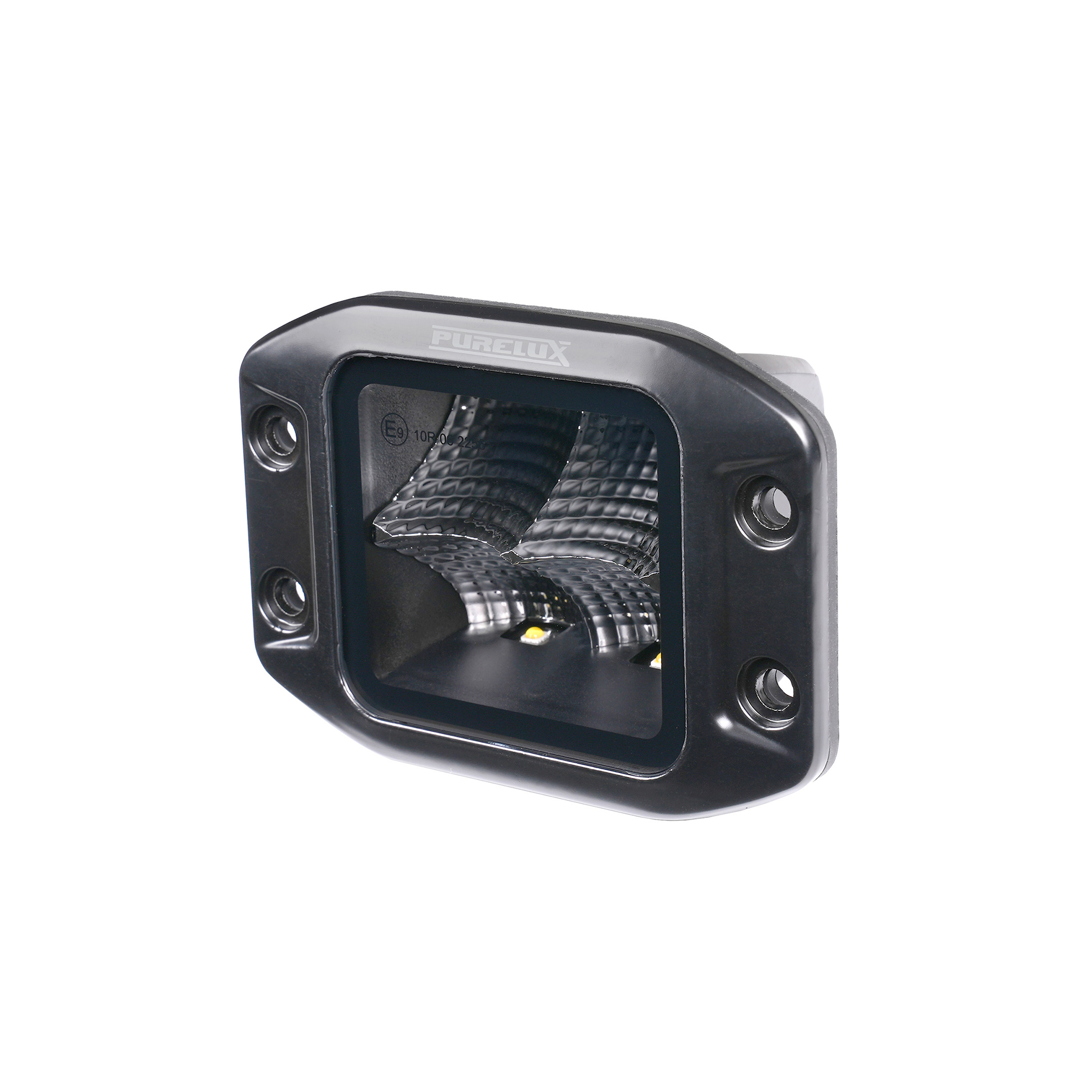 Lampa robocza Purelux Black Flush-Mount Square – 12 cm / 40W / Szeroki strumień, 1 szt.