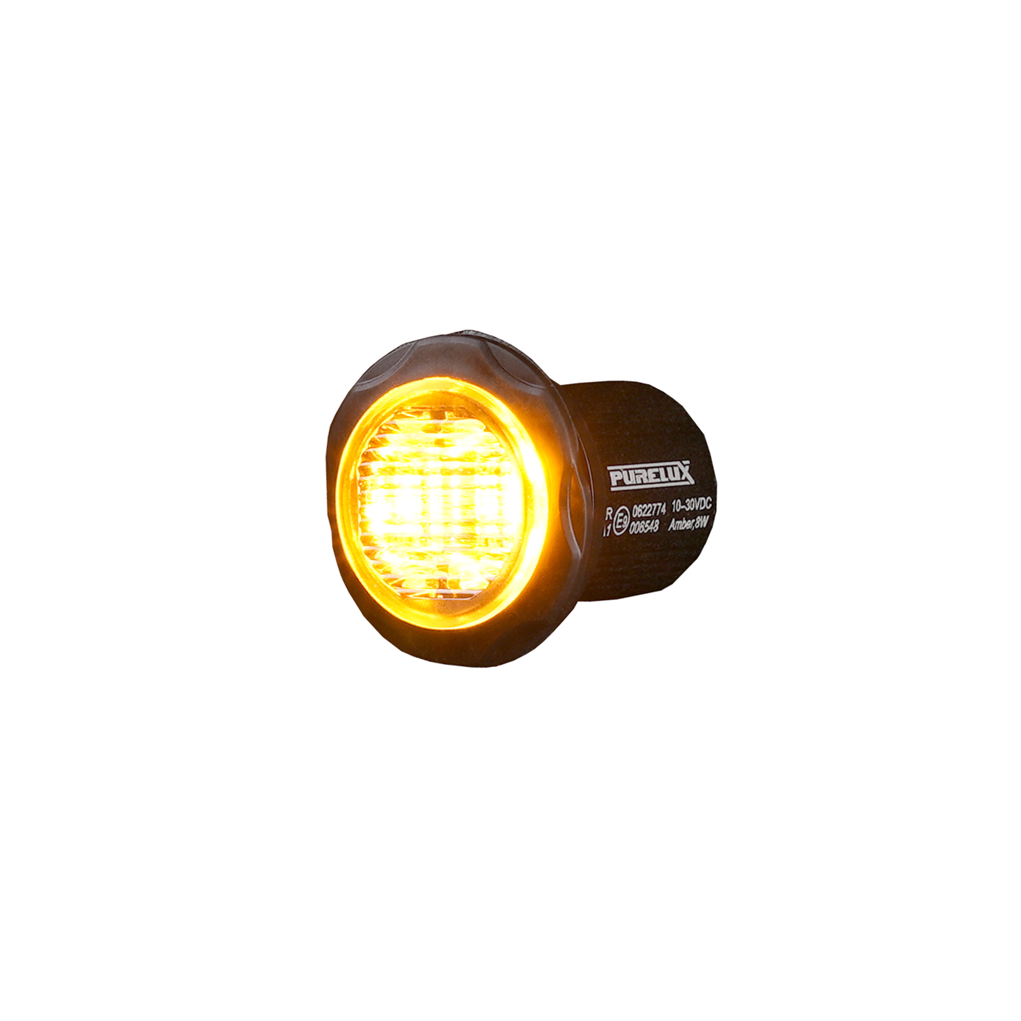 Lampa ostrzegawcza Purelux Strobe Round – 12/24V / 8W / 36 mm, 1 szt.